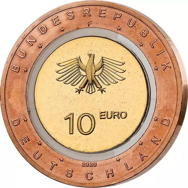 Pièce de 10 euros allemande, émise à partir de terres, plaquée or, 2020