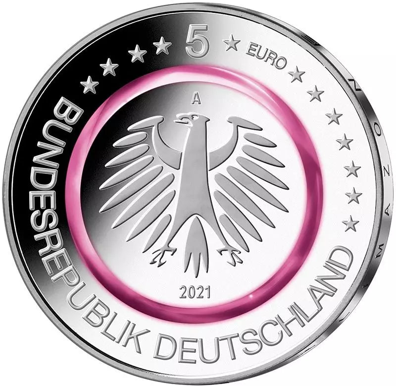 5 x 5 euros Allemagne Zone polaire 2021 Preuve