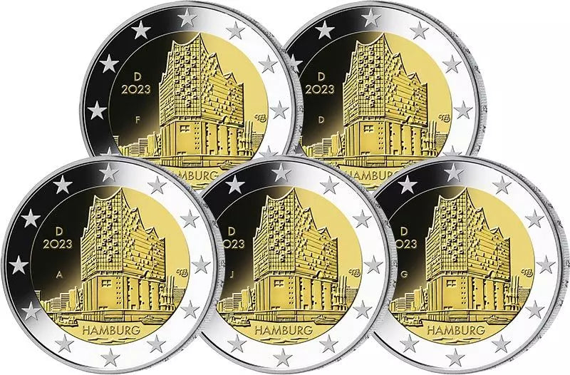 5 x 2 Euro Allemagne Hambourg Elbphilharmonie 2023
