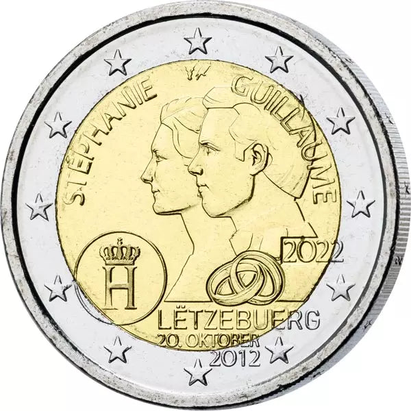 2 euros Luxembourg 10e anniversaire de mariage du couple grand-ducal héréditaire 2022