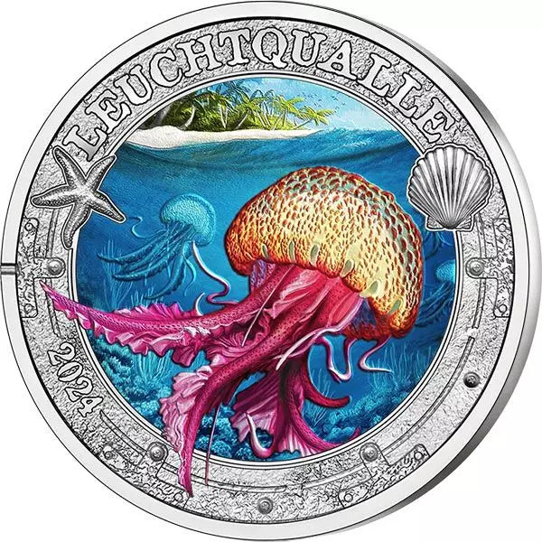3 Euro Autriche Mondes marins lumineux - Méduses lumineuses 2024