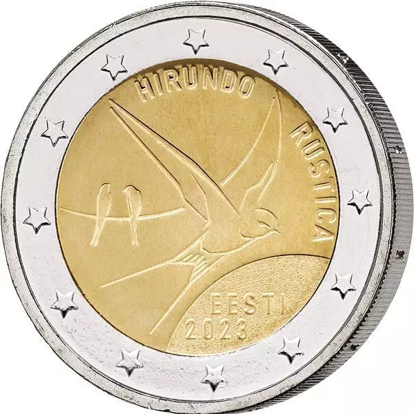 2 euros Oiseau national d'Estonie Hirondelle rustique 2023