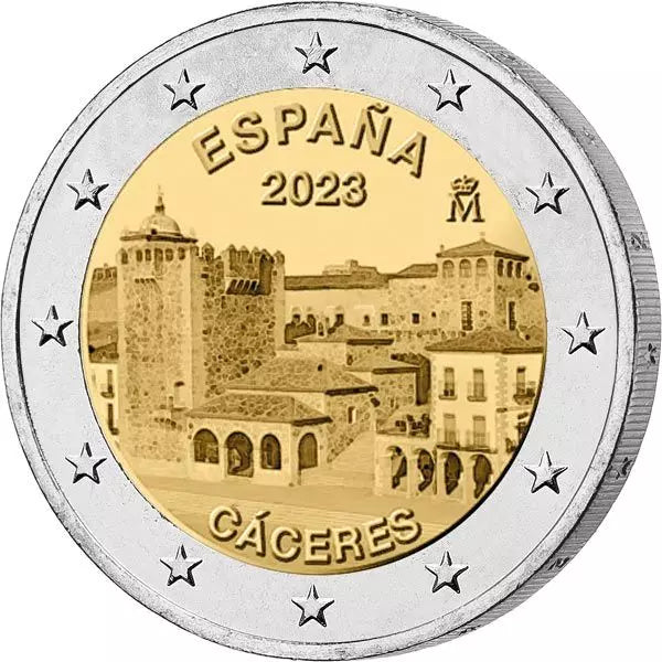 2 euros Espagne Vieille ville de Cáceres 2023