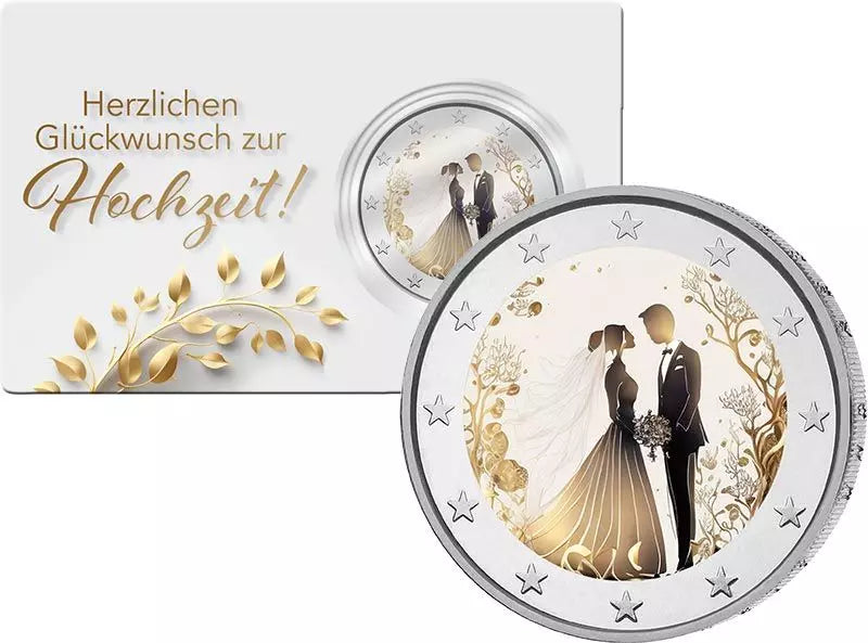 Carte de mariage en édition artiste de 2 euros