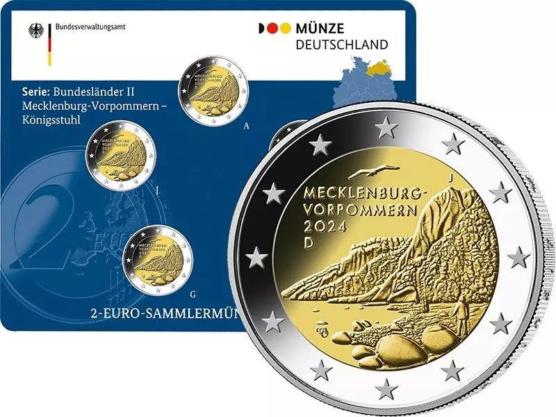 5 x 2 Euro Allemagne Mecklembourg-Poméranie-Occidentale Königsstuhl 2024 BE (A-J) incl. cloque