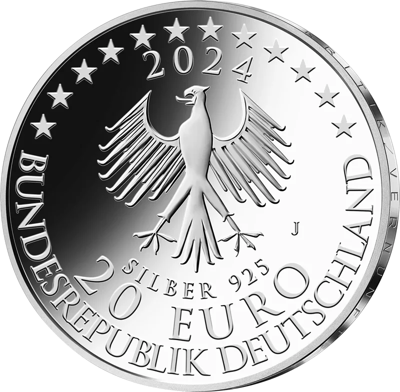 Pièce de 20 euros, Allemagne, 300e anniversaire d'Emmanuel Kant, 2024 - État neuf