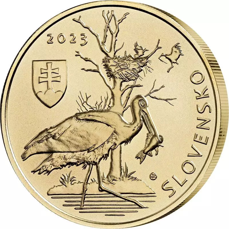 5 euros Slovaquie Flore et faune - Cigogne noire 2023