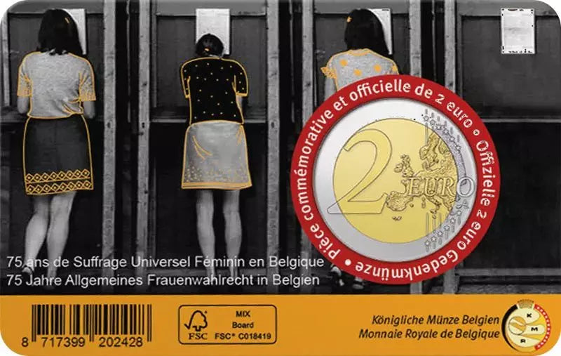 Pièce de 2 euros en Belgique : 75 ans du suffrage féminin (2023)