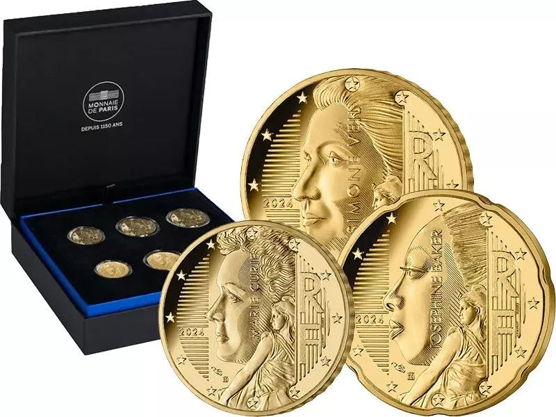 2 pièces françaises de 10, 20 et 50 centimes, nouveau motif 2023/2024, sous étui