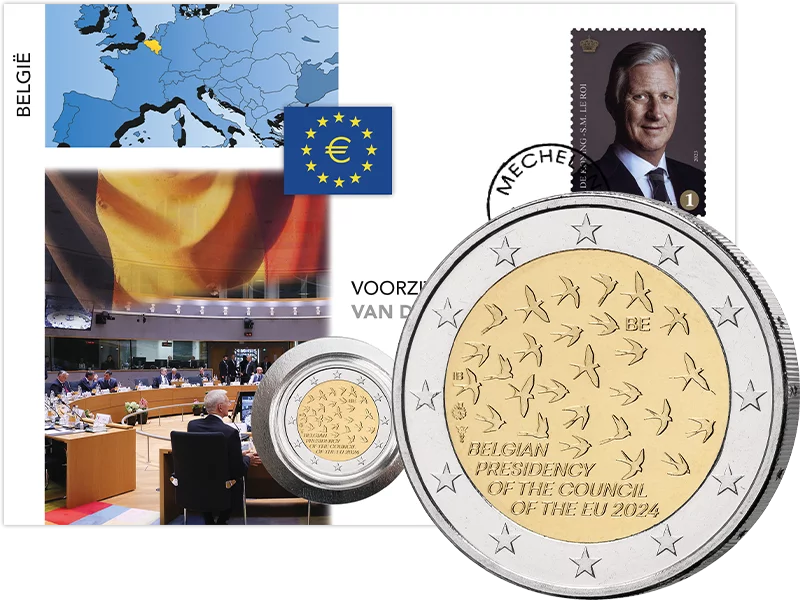 Lettre numismatique de 2 euros, Belgique, présidence du Conseil de l'UE 2024