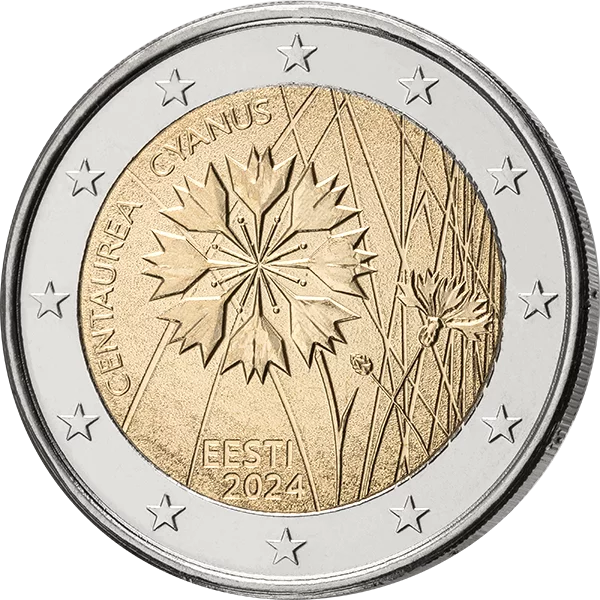 2 euros Fleur nationale d'Estonie Bleuet 2024