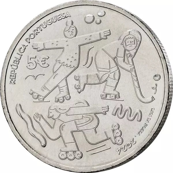 5 euros Portugal 100 ans de la Fédération portugaise de patinage 2024