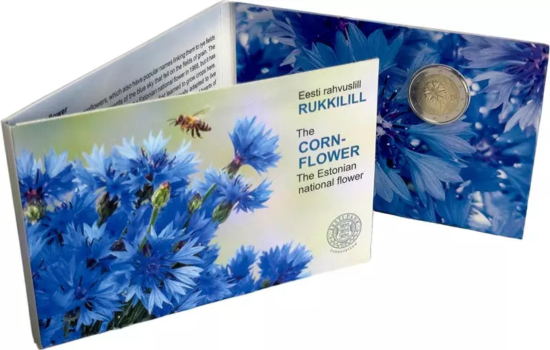 2 euros Fleur nationale d'Estonie Bleuet 2024 sous blister officiel