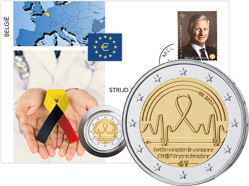 2 Euro Numisbrief Belgique Lutte contre le cancer 2024