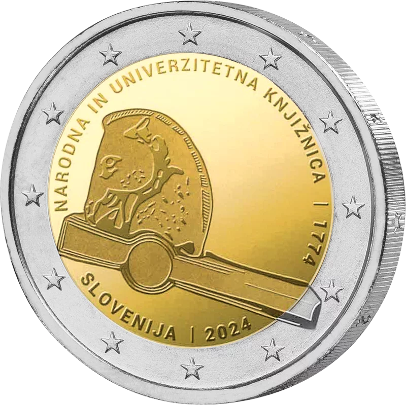 2 euros Slovénie 250e anniversaire de la Bibliothèque nationale et universitaire 2024