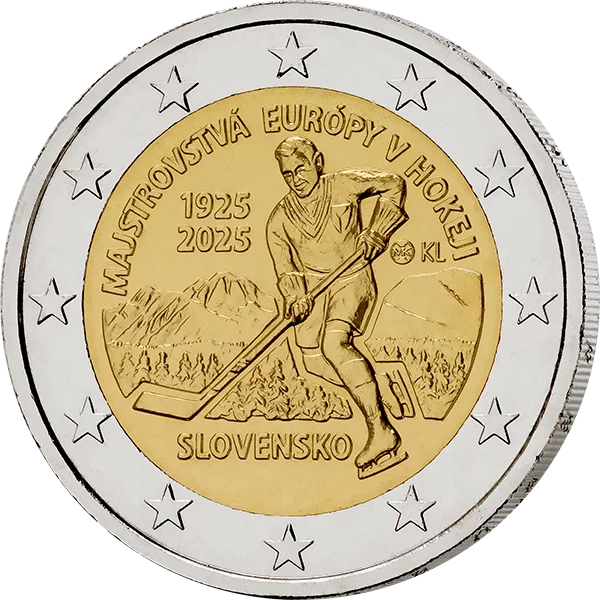 2 Euro Slovaquie 100e anniversaire du premier tournoi sportif international en Slovaquie - Championnat d'Europe de hockey sur glace 2025