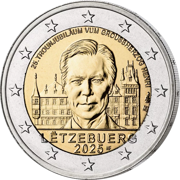 Luxembourg - 2 euros - 25e anniversaire de l'accession au trône du grand-duc Henri (2025)