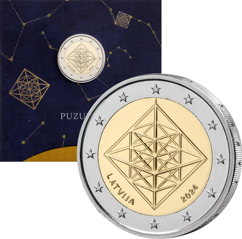 2 euros Lettonie Himmeli-Puzuris en Coincard officielle 2024