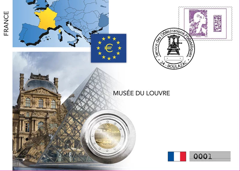 2 Euro Lettre Numismatique France Le Louvre 2025