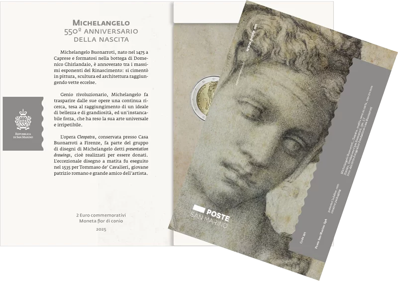 2 euros Saint-Marin 550e anniversaire de Michel-Ange 2025