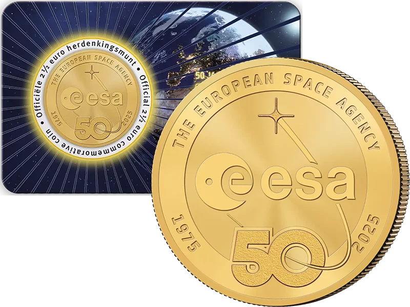 Carte de pièces de 2,5 euros Belgique 50 ans ESA 2025 de notre choix