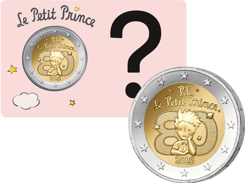 Pièce de 2 euros France 80 ans du Petit Prince 2026 dans la carte de notre choix