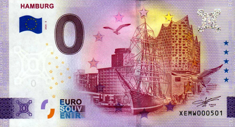 Billet de 0 euro BRD Hambourg - navire-musée Rickmer Rickmers 2025