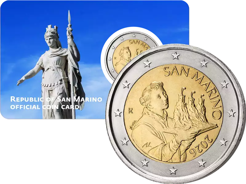 Pièce de 2 euros de Saint-Marin en circulation – Statue de la Liberté 2026