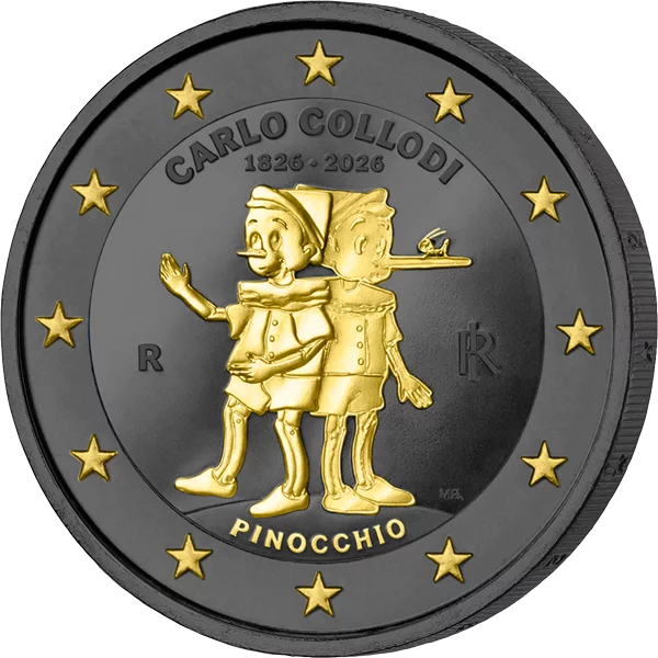 2 Euro Italie Carlo Collodi - Pinocchio 2026 Édition Golden Enigma