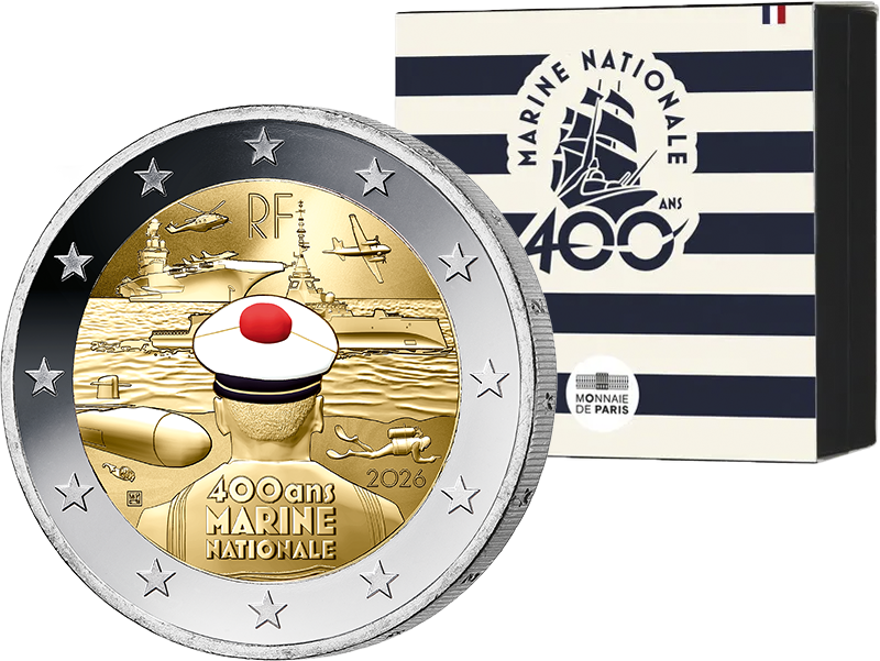 2 euros France La Marine nationale française - 400 ans d'expérience Preuve 2026