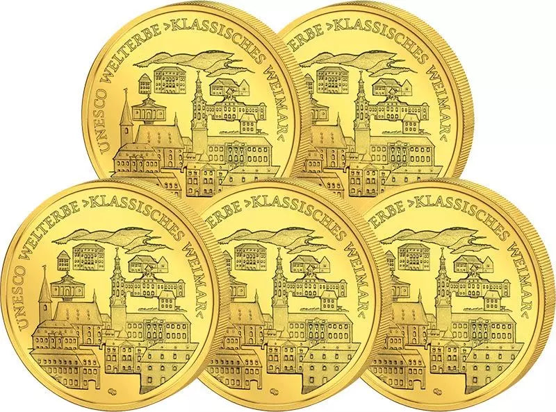 Pièce de 100 euros, République fédérale d'Allemagne, site du patrimoine mondial de l'UNESCO, Weimar classique, 2006, état neuf