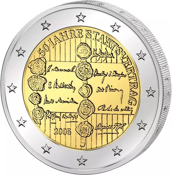 2 euros Autriche 50e anniversaire du traité d'État 2005