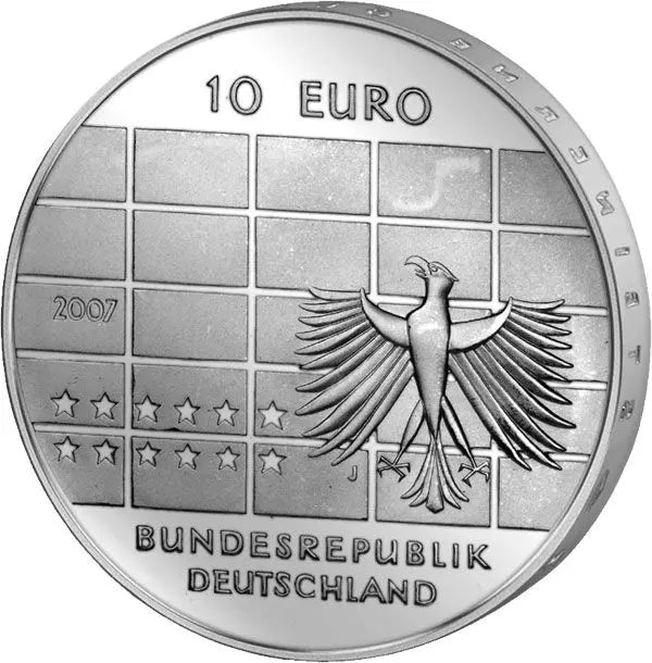 Pièce de 10 euros, République fédérale d'Allemagne, 50 ans de la Banque fédérale allemande, 2007, état neuf