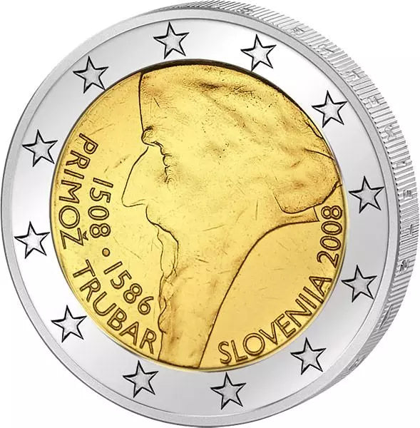 2 euros Slovénie 500ème anniversaire de Primoz Trubar 2008