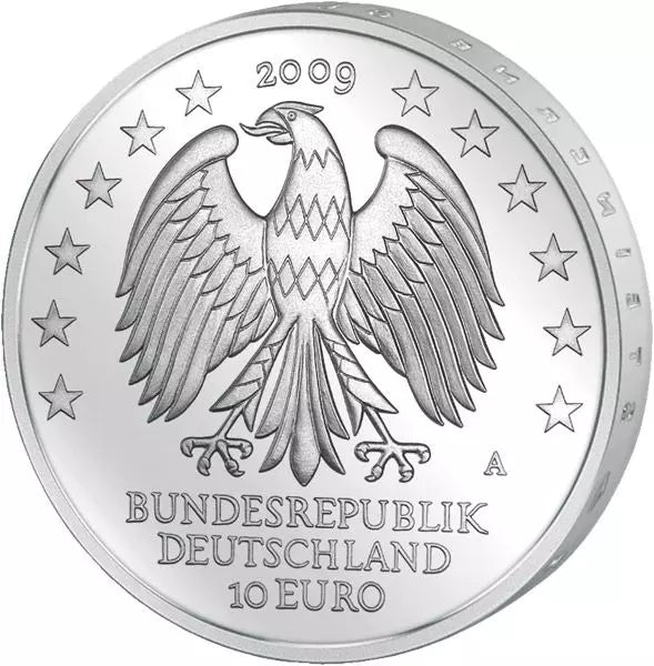 Pièce de 10 euros, République fédérale d'Allemagne, 600e anniversaire de l'Université de Leipzig, 2009, état neuf