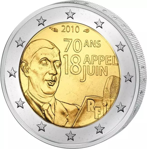 2 euros France Charles de Gaulle 2010