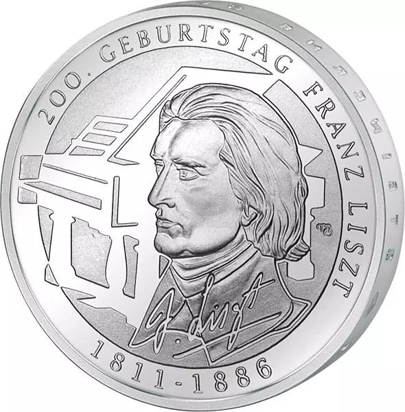 Pièce de 10 euros, République fédérale d'Allemagne, 200e anniversaire de la naissance de Franz Liszt, 2011, état neuf
