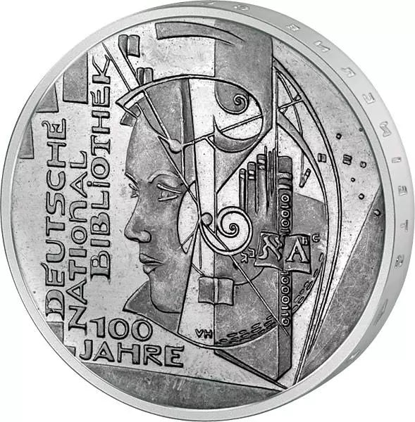 Pièce de 10 euros République fédérale d'Allemagne 100 ans de la Bibliothèque nationale allemande 2012 État neuf