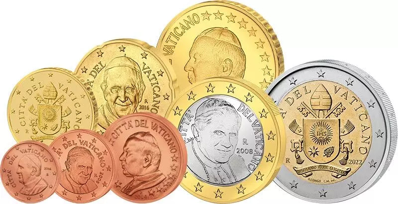 Ensemble de pièces en euros du Vatican