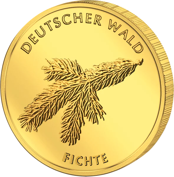 20 euros, Allemagne, Épicéa des forêts allemandes, millésime 2012, état excellent à neuf