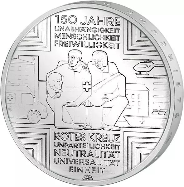 Pièce de 10 euros, République fédérale d'Allemagne, 150e anniversaire de la Croix-Rouge, 2013, état neuf