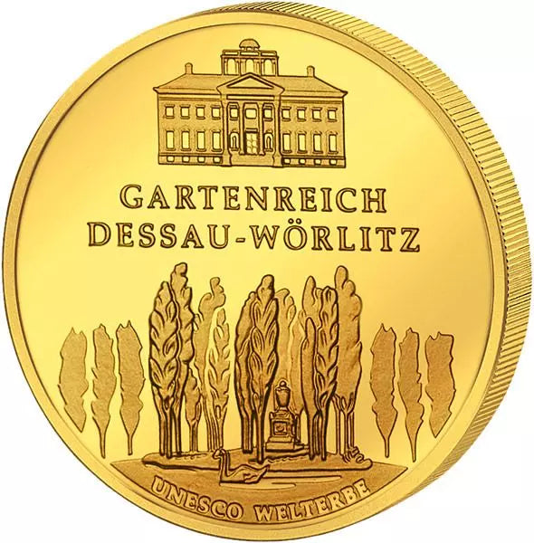 Pièce de 100 euros, République fédérale d'Allemagne, site du patrimoine mondial de l'UNESCO, Jardin de Dessau-Wörlitz, 2013, état neuf
