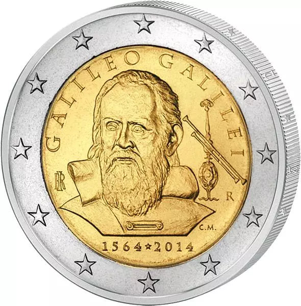 2 euros Italie 450e anniversaire de Galilée 2014