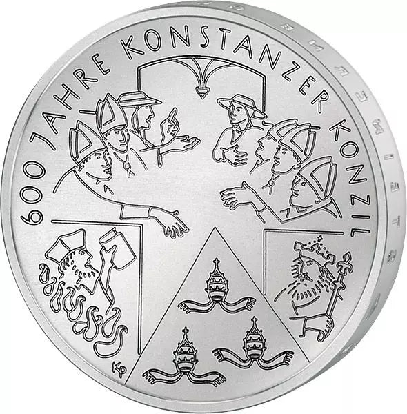 Pièce de 10 euros, République fédérale d'Allemagne, 600e anniversaire du concile de Constance, 2014, état neuf