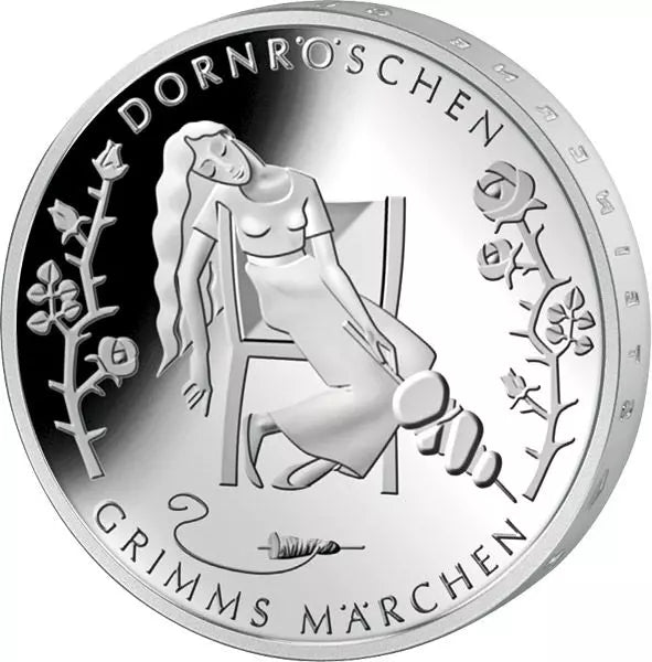 Pièce commémorative de 10 euros, République fédérale d'Allemagne, Contes de Grimm, La Belle au bois dormant, 2015, Épreuve