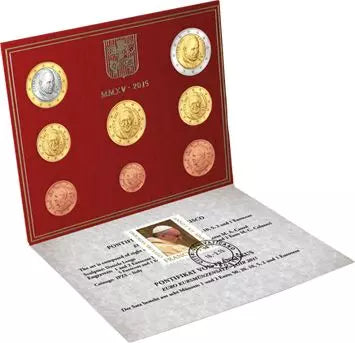 Coffret de pièces en euros du Vatican, édition premier jour 2015