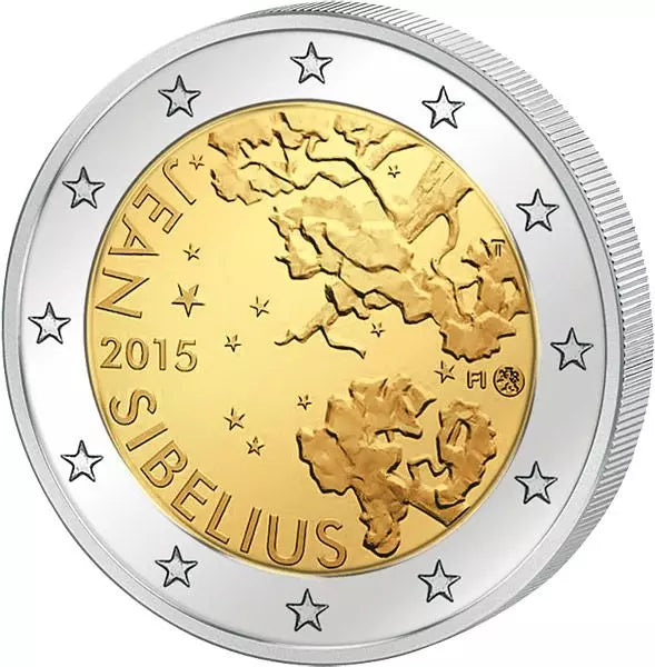 2 euros Finlande 150e anniversaire de Jean Sibelius 2015