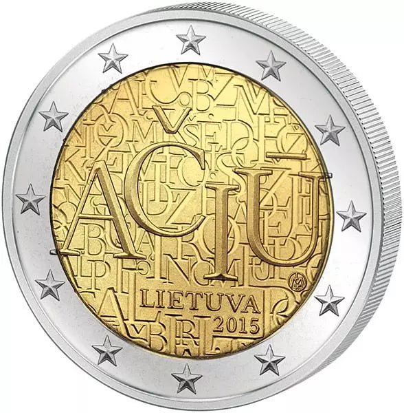 2 euros Lituanie Langue lituanienne 2015