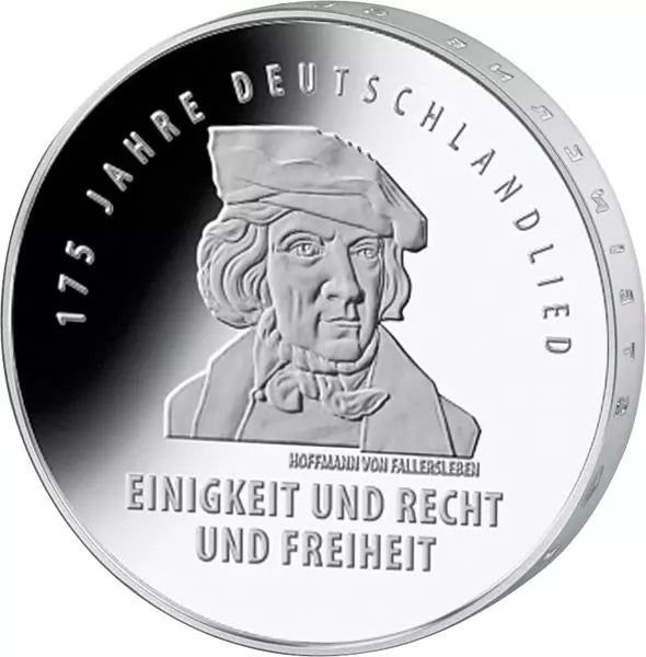 Pièce de 20 euros, République fédérale d'Allemagne, 175e anniversaire de l'hymne national allemand, 2016, état neuf