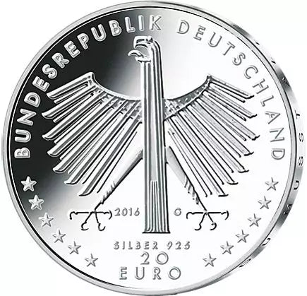 Pièce de 20 euros Allemagne 125e anniversaire Otto Dix 2016 Preuve